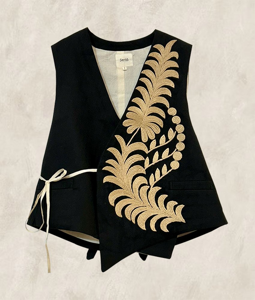 GILET BRODÉ CROISÉ