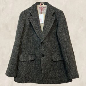 VESTON HARRIS TWEED CHEVRONS GRIS FONCÉ