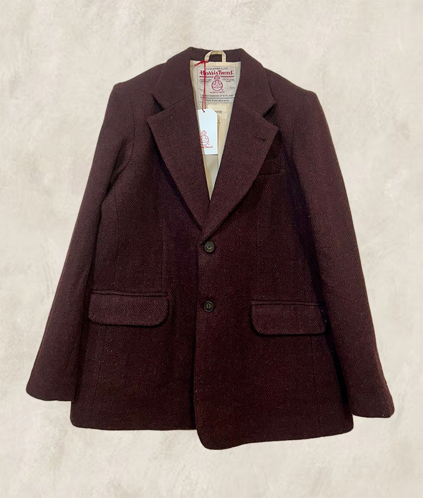 VESTON HARRIS TWEED PRUNE