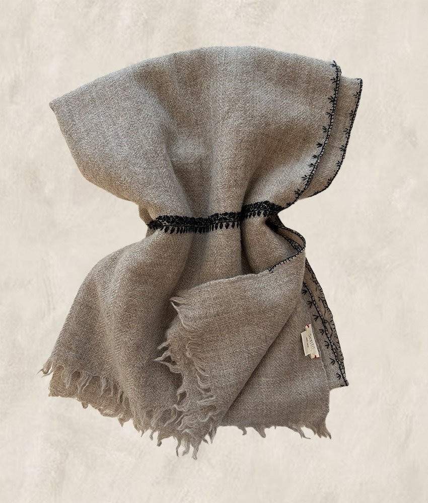 ECHARPE LAINE BEIGE NATUREL