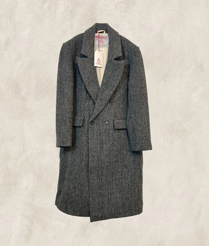 MANTEAU HARRIS TWEED GRIS FONCÉ