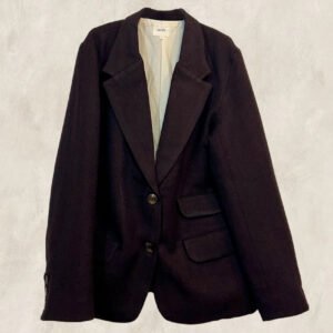 VESTON KHADI DE LAINE AUBERGINE