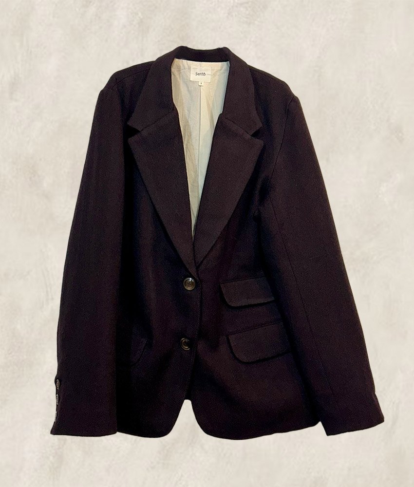 VESTON KHADI DE LAINE AUBERGINE