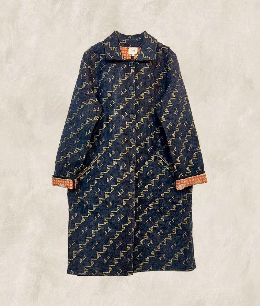 MANTEAU KANTHA OUTREMER