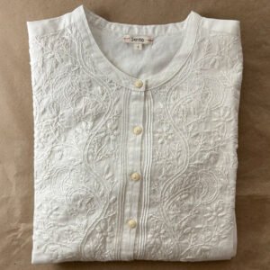 CHEMISE KHADI LUCKNOW BLANCHE
