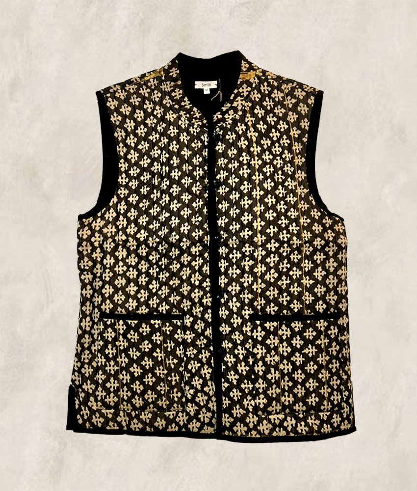 GILET BLOCK PRINT BLACK