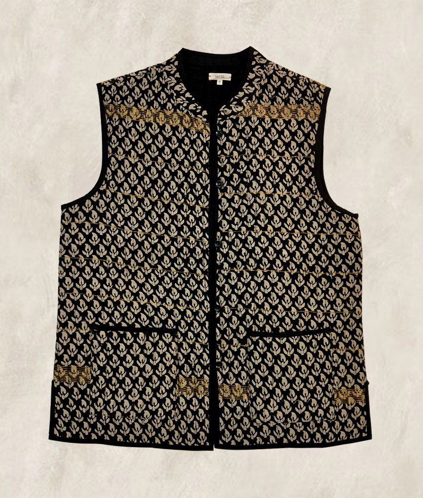 GILET BLOCK PRINT NOIR