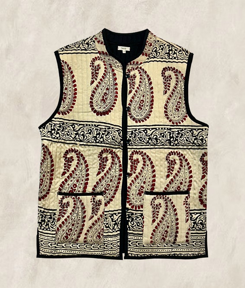 GILET BLOCK PRINT PAISLEY