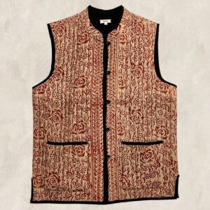 GILET BLOCK PRINT RED BRICK