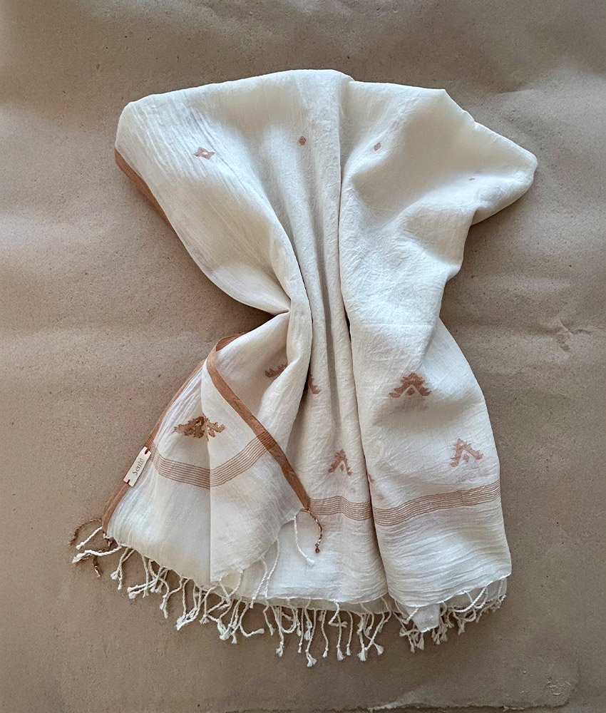 PAREO JAMDANI NATUREL ET AMBRE