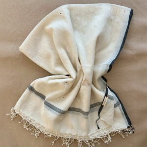 PAREO JAMDANI NATUREL ET NOIR