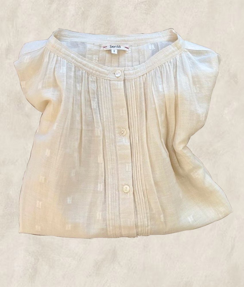 BLOUSE LARGE JAMDANI NATUREL