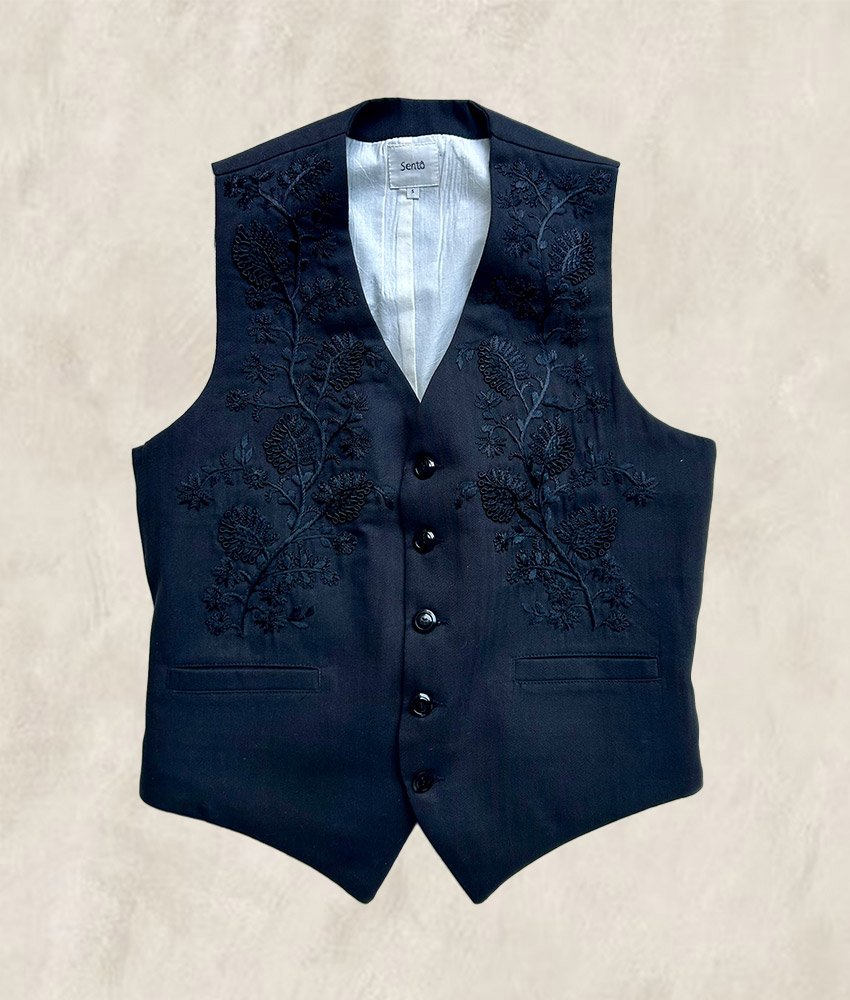 GILET BRODÉ NOIR