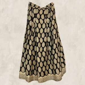 JUPE BLOCK PRINT NOIRE FLEURS