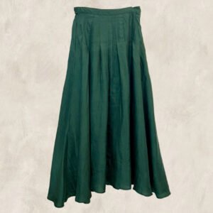 JUPE SOIE VERT BOUTEILLE