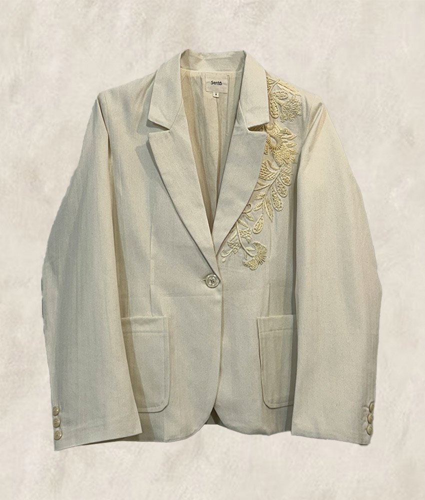 VESTE NATURELLE BRODEE