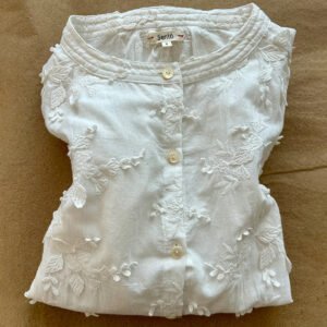 BLOUSE KHADI APPLIQUÉS BLANCHE