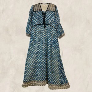 ROBE BLOCK PRINT AZUR