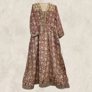 ROBE BLOCK PRINT ROSE INDIEN