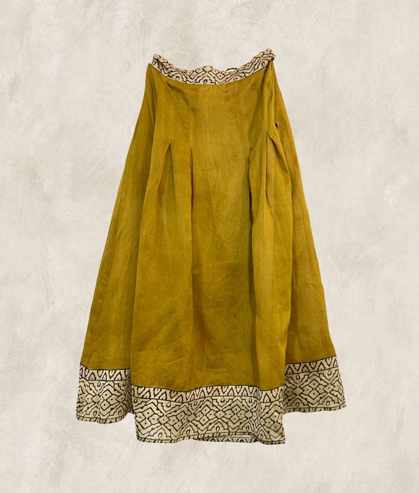 JUPE BLOCK PRINT MUSTARD
