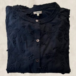 BLOUSE KHADI APPLIQUÉS NOIRE
