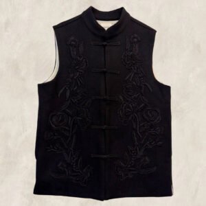 GILET KHADI LAINE BRODÉ