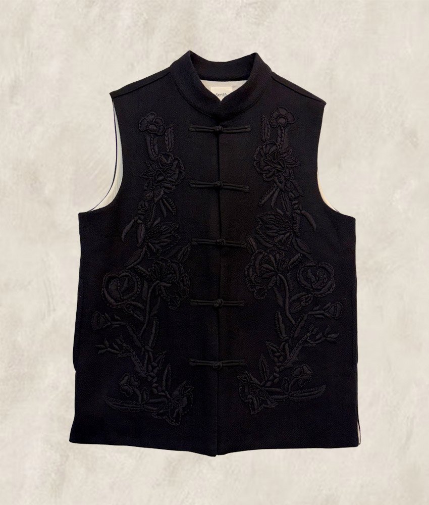 GILET KHADI LAINE BRODÉ